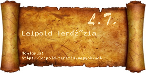 Leipold Terézia névjegykártya